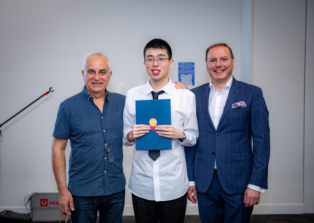 A 2024 IDPwD competition participant photographed with the City of Canada Bay Mayor and Deputy Mayor